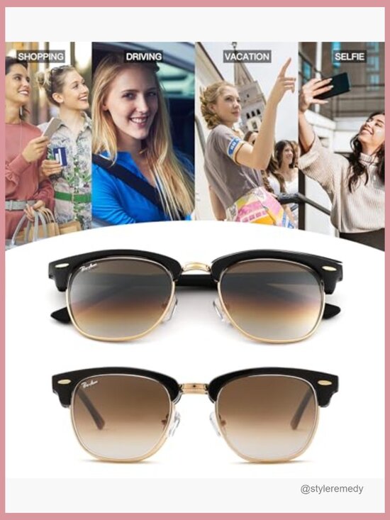UV400 Semi-Rimless Square Sunglasses with 100% Real Glass Lens main image 4